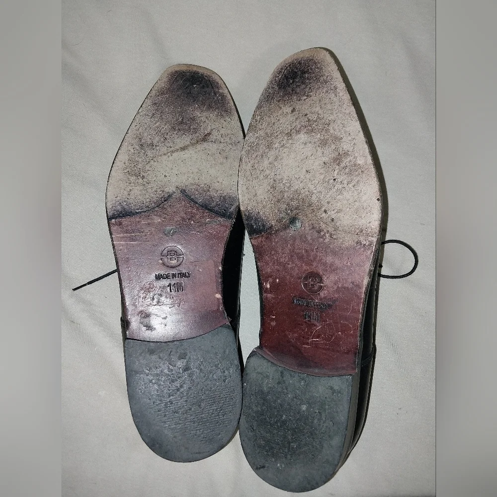 Broletto Black Men's Leather Oxford Shoes Size 11